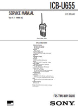 Load image into Gallery viewer, SONY ICB-U655 SERVICE MANUAL BOOK IN ENGLISH FRS 2 WAY RADIO
