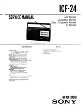 Load image into Gallery viewer, SONY ICF-24 SERVICE MANUAL BOOK IN ENGLISH FM AM RADIO
