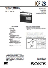 Load image into Gallery viewer, SONY ICF-28 SERVICE MANUAL BOOK IN ENGLISH FM AM RADIO
