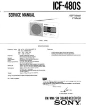Load image into Gallery viewer, SONY ICF-480S SERVICE MANUAL BOOK IN ENGLISH FM MW SW 3 BAND RECEIVER

