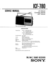 Load image into Gallery viewer, SONY ICF-780 SERVICE MANUAL BOOK IN ENGLISH FM AM 2 BAND RECEIVER
