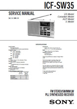 Load image into Gallery viewer, SONY ICF-SW35 SERVICE MANUAL BOOK IN ENGLISH FM STEREO SW MW LW PLL SYNTHESIZED RECEIVER
