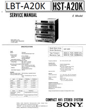 Load image into Gallery viewer, SONY LBT-A20K SERVICE MANUAL BOOK IN ENGLISH COMPACT HIFI STEREO SYSTEM
