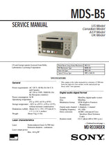Load image into Gallery viewer, SONY MDS-B5 SERVICE MANUAL BOOK IN ENGLISH MD RECORDER
