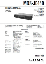 Load image into Gallery viewer, SONY MDS-JE440 SERVICE MANUAL BOOK IN ENGLISH MD DECK
