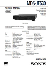 Load image into Gallery viewer, SONY MDS-JE530 SERVICE MANUAL BOOK IN ENGLISH MD DECK
