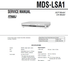 Load image into Gallery viewer, SONY MDS-LSA1 SERVICE MANUAL BOOK 80 PAGES IN ENGLISH MINIDISC DECK
