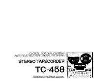 Load image into Gallery viewer, SONY TC-458 OWNER&#39;S INSTRUCTION MANUAL BOOK IN ENGLISH REEL TO REEL STEREO TAPECORDER
