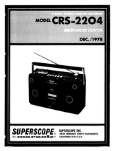 Load image into Gallery viewer, SUPERSCOPE CRS-2204 SERVICE DATA BOOK IN ENGLISH 4 BAND FM MW LW SW RADIO STEREO CASSETTE RECORDER
