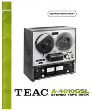 Load image into Gallery viewer, TEAC A-4010GSL INSTRUCTION MANUAL BOOK IN ENGLISH STEREO TAPE DECK
