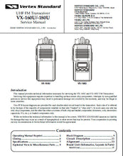 Load image into Gallery viewer, VERTEX STANDARD VX-160U VX-180U SERVICE MANUAL BOOK IN ENGLISH UHF FM TRANSCEIVER

