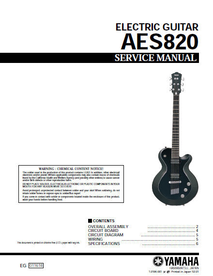 YAMAHA AES820 SERVICE MANUAL BOOK IN ENGLISH ELECTRIC GUITAR