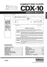 Load image into Gallery viewer, YAMAHA CDX-10 SERVICE MANUAL BOOK IN ENGLISH CD PLAYER
