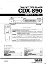 Load image into Gallery viewer, YAMAHA CDX-890 SERVICE MANUAL BOOK IN ENGLISH CD PLAYER
