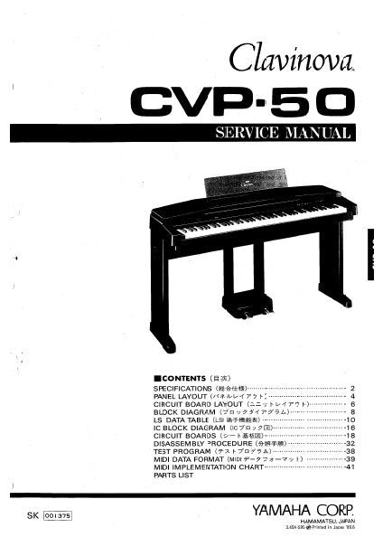 YAMAHA CVP-50 SERVICE MANUAL BOOK IN ENGLISH CLAVINOVA